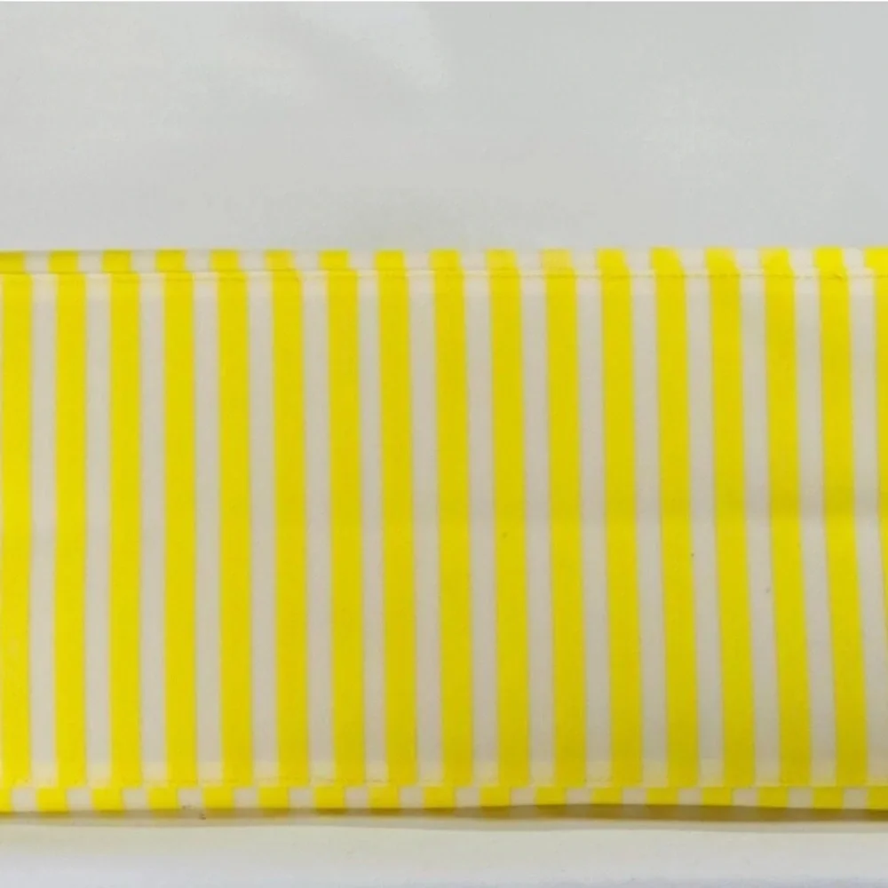 Drunk elephant yellow neon & white striped shopping/beach/ tote bag+coinbag NIP - Picture 7 of 10
